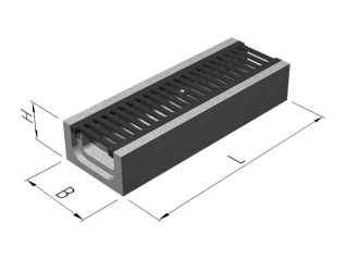 СГ-9. ЛВ 10.17.9. Лоток водоотводный с чугунной решеткой