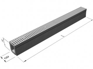 Лоток водоотводный СД-19 класс С с секционной решеткой
