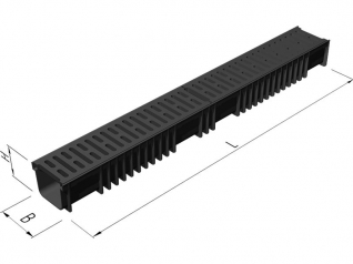 Лоток пластиковый SteePlain DN100 H100 с решеткой пластиковой