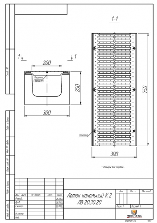 Лоток канальный К2. ЛВ 20.30.20. Класс D
