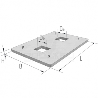 ПЯП-ДВ (плита якорная прямоугольная)